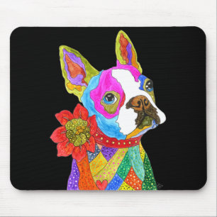 Niedlicher und bunter Boston-Terrier Mousepad