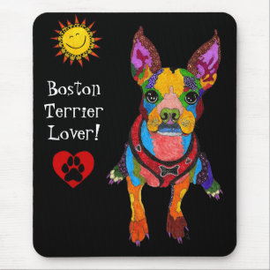 Niedlicher und bunter Boston-Terrier Mousepad
