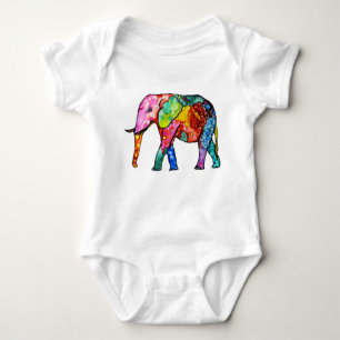Niedlicher und bunter Elefant Baby Strampler