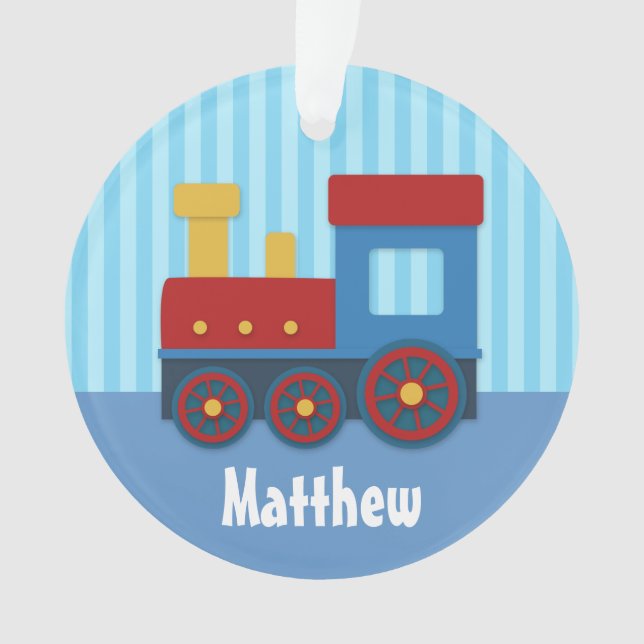 Niedlicher und bunter Zug für Jungen Ornament (Vorderseite)