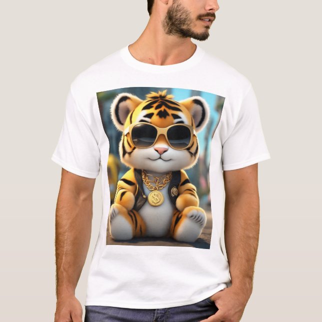 Niedlicher und Cooler Tiger T-Shirt (Vorderseite)