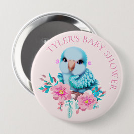 Niedlicher und erlesener Blauer Babypapagei Button