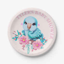 Niedlicher und erlesener Blauer Babypapagei Pappteller