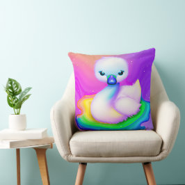 Niedlicher und farbenfroher Baby Swan Kissen