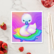 Niedlicher und farbenfroher Baby Swan