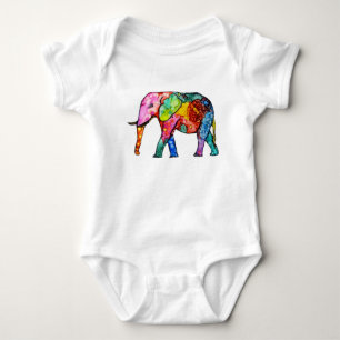 Niedlicher und farbenfroher Elefant Baby Strampler