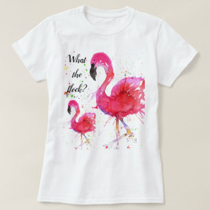 Niedlicher und farbenfroher Flamingo-T - Shirt