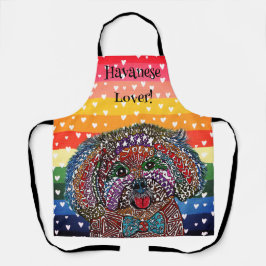 Niedlicher und farbenfroher Havanese Hund Schürze