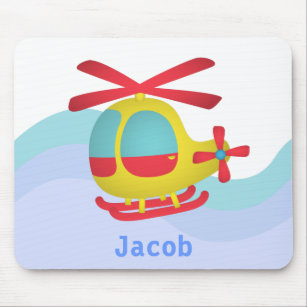 Niedlicher und farbenfroher Hubschrauber für Kinde Mousepad