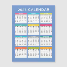 Niedlicher und farbenfroher Kalender 2023 | Magnet