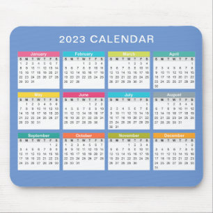 Niedlicher und farbenfroher Kalender 2023   Mousep Mousepad