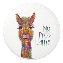 Niedlicher und farbenfroher Lama Door Knob - Keram Keramikknauf