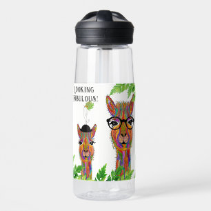 Niedlicher und farbenfroher Llama mit fantastische Trinkflasche