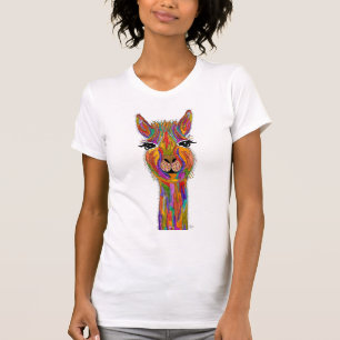 Niedlicher und farbenfroher Llama-T - Shirt