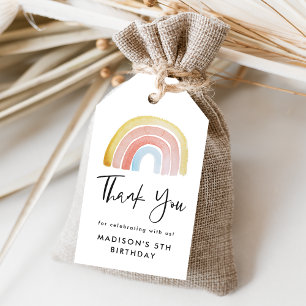 Niedlicher und farbenfroher Regenbogen zum Geburts Geschenkanhänger