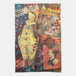 Niedlicher und farbenfroher Zirkus Clownsküche Han Geschirrtuch