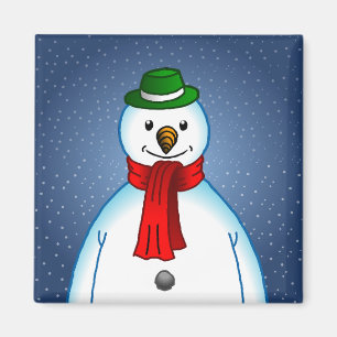 Niedlicher und fröhlicher Schneemann Magnet