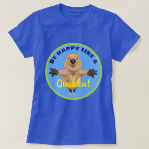 Niedlicher und glücklicher Quokka-Springer Cartoon T-Shirt
