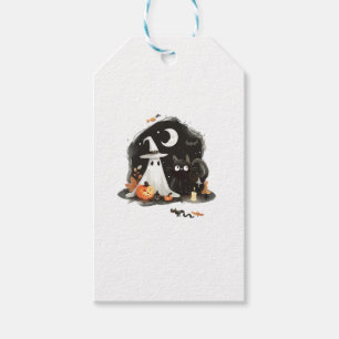 Niedlicher und grauenhafter Geist, Katze und Kürbi Geschenkanhänger
