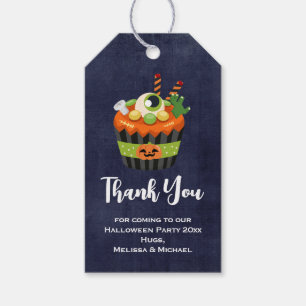 Niedlicher und grauenhafter Halloween Cupcake Dank Geschenkanhänger