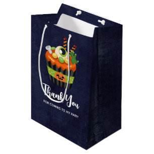 Niedlicher und grauenhafter Halloween Cupcake Dank Mittlere Geschenktüte