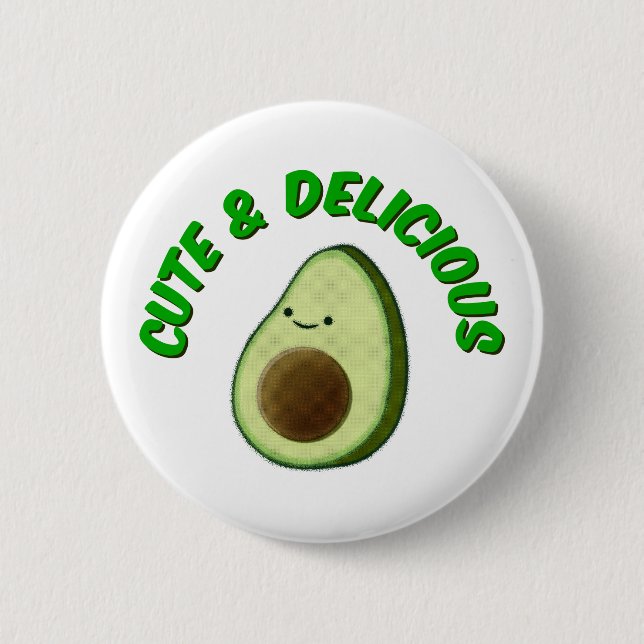 Niedlicher und köstlicher Avocado Button (Vorderseite)