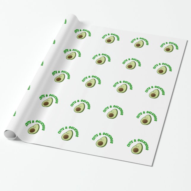 Niedlicher und köstlicher Avocado Geschenkpapier (Ungerollt)