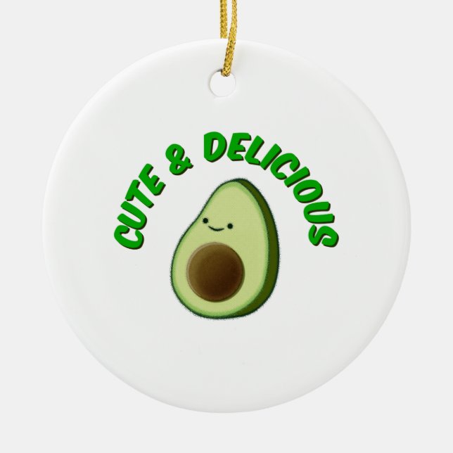 Niedlicher und köstlicher Avocado Keramik Ornament (Vorne)