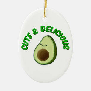 Niedlicher und köstlicher Avocado Keramikornament