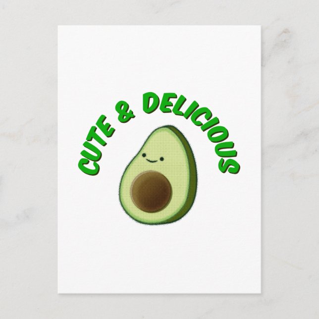Niedlicher und köstlicher Avocado Postkarte (Vorderseite)