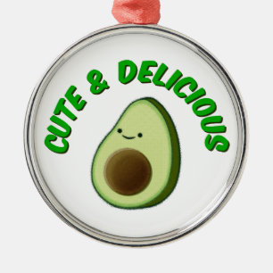 Niedlicher und köstlicher Avocado Silbernes Ornament