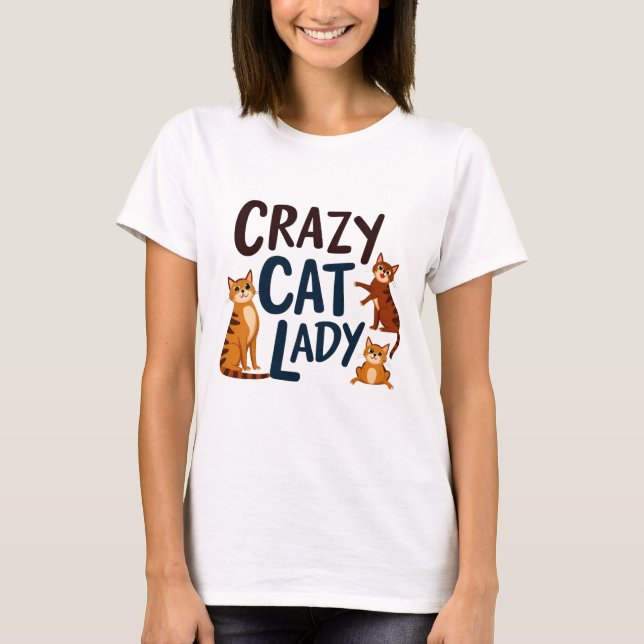 Niedlicher und leichter Cat Lover T - Shirt für Fr (Vorderseite)