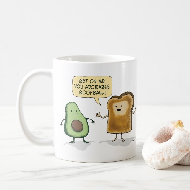 Niedlicher und lustiger Avocado Toast Kaffeetasse (Mit Donut)