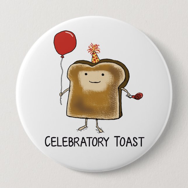 Niedlicher und lustiger Celebratory Toast Button (Vorderseite)