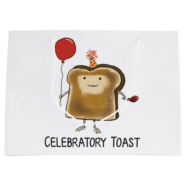 Niedlicher und lustiger Celebratory Toast Große Geschenktüte (Vorderseite)