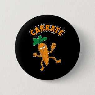 Niedlicher und lustiger Karate-Training Karottenpu Button