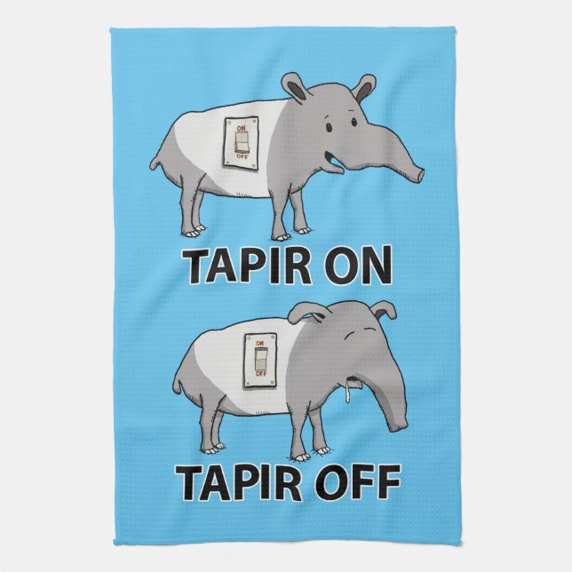 Niedlicher und lustiger Tapir auf Tapir weg Geschirrtuch (Vertikal)