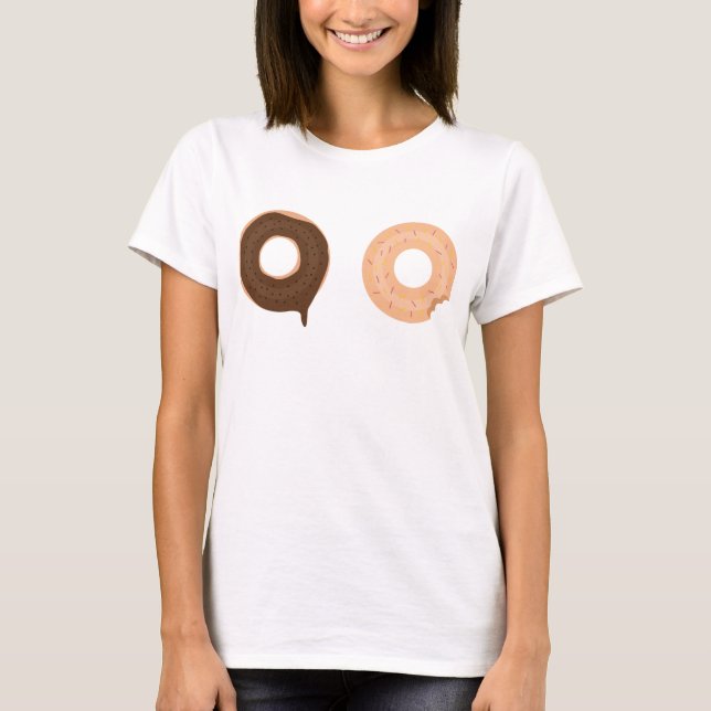 Niedlicher und lustiger Zwei-Donuts Donuts Donuts  T-Shirt (Vorderseite)