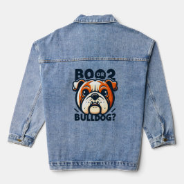 Niedlicher und Mischous Bulldog: Pop Art Halloween Jeansjacke