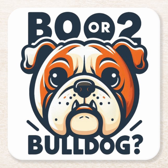 Niedlicher und Mischous Bulldog: Pop Art Halloween Rechteckiger Pappuntersetzer (Vorderseite)