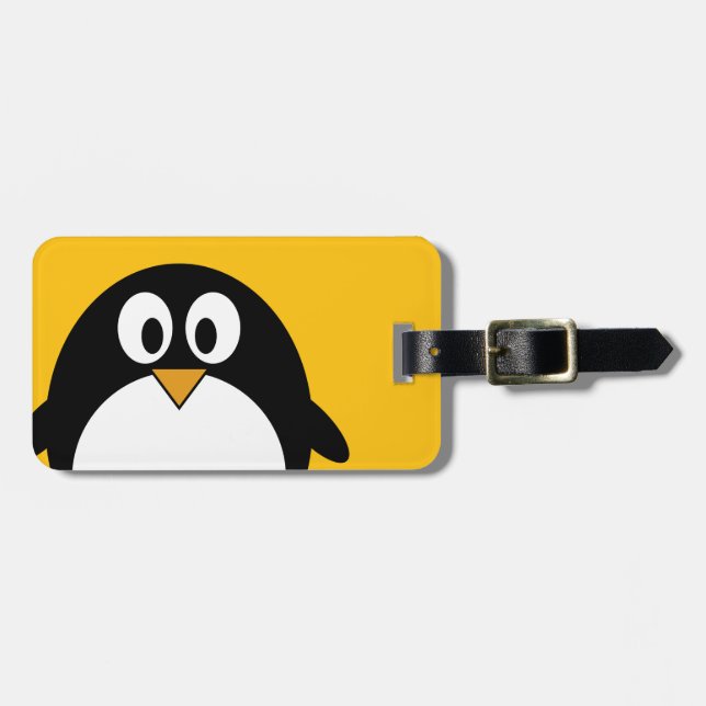 Niedlicher und moderner Cartoon Penguin Gepäckanhänger (Vorderseite horizontal)