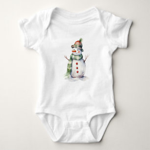 Niedlicher und realistischer Schneemann Baby Strampler