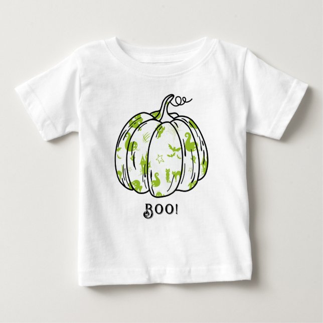 Niedlicher und schokogrüner Jack-O’ Lantern Baby T-shirt (Vorderseite)