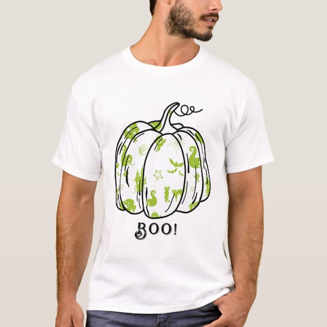 Niedlicher und schokogrüner Jack-O’ Lantern T-Shirt (Vorderseite)