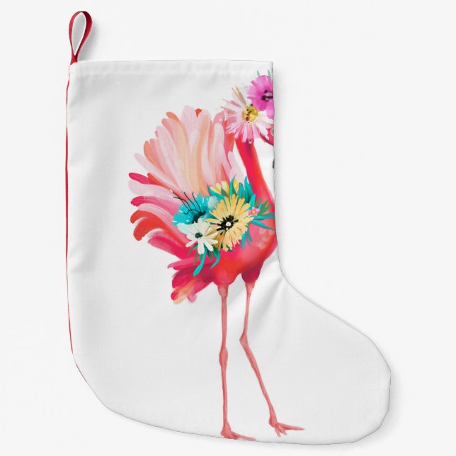 Niedlicher und schöner rosafarbener Flamingo-Mexic Kleiner Weihnachtsstrumpf (Vorderseite)