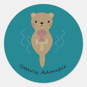 Niedlicher und sonniger, erlesener Otter Runder Aufkleber