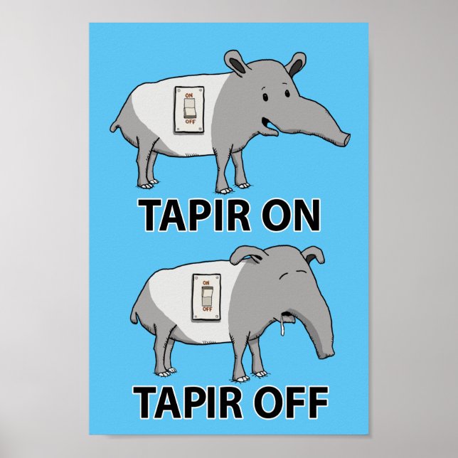 Niedlicher und sonniger Tapir auf Tapir Poster (Vorne)