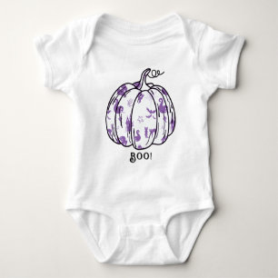 Niedlicher und Spooker Lila Jack-O’-Lantern Baby Strampler