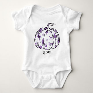 Niedlicher und Spooker Lila Jack-O’-Lantern Baby Strampler