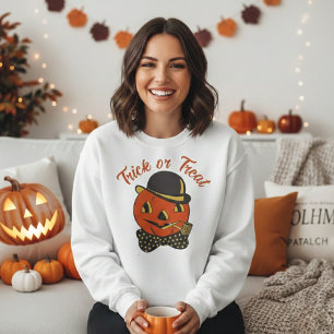 Niedlicher und trendiger Vintager Trick oder Treat Sweatshirt